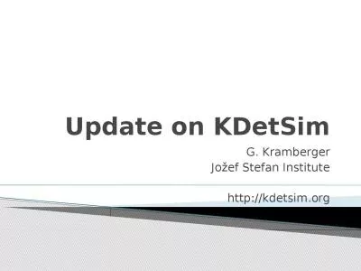 Update on KDetSim G. Kramberger