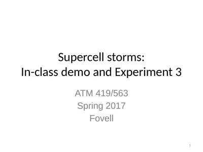 Supercell storms: In-class demo and Experiment 3