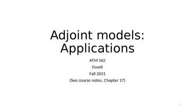 Adjoint models: Applications