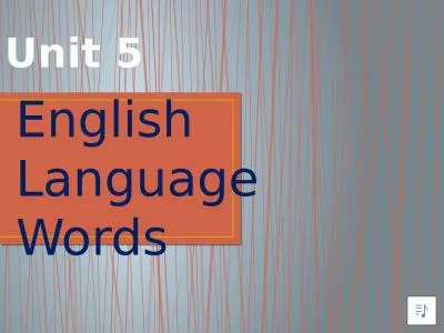 Unit 5 English Language Words