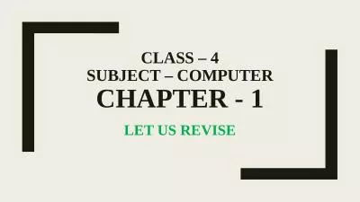 Class – 4 subject – computer