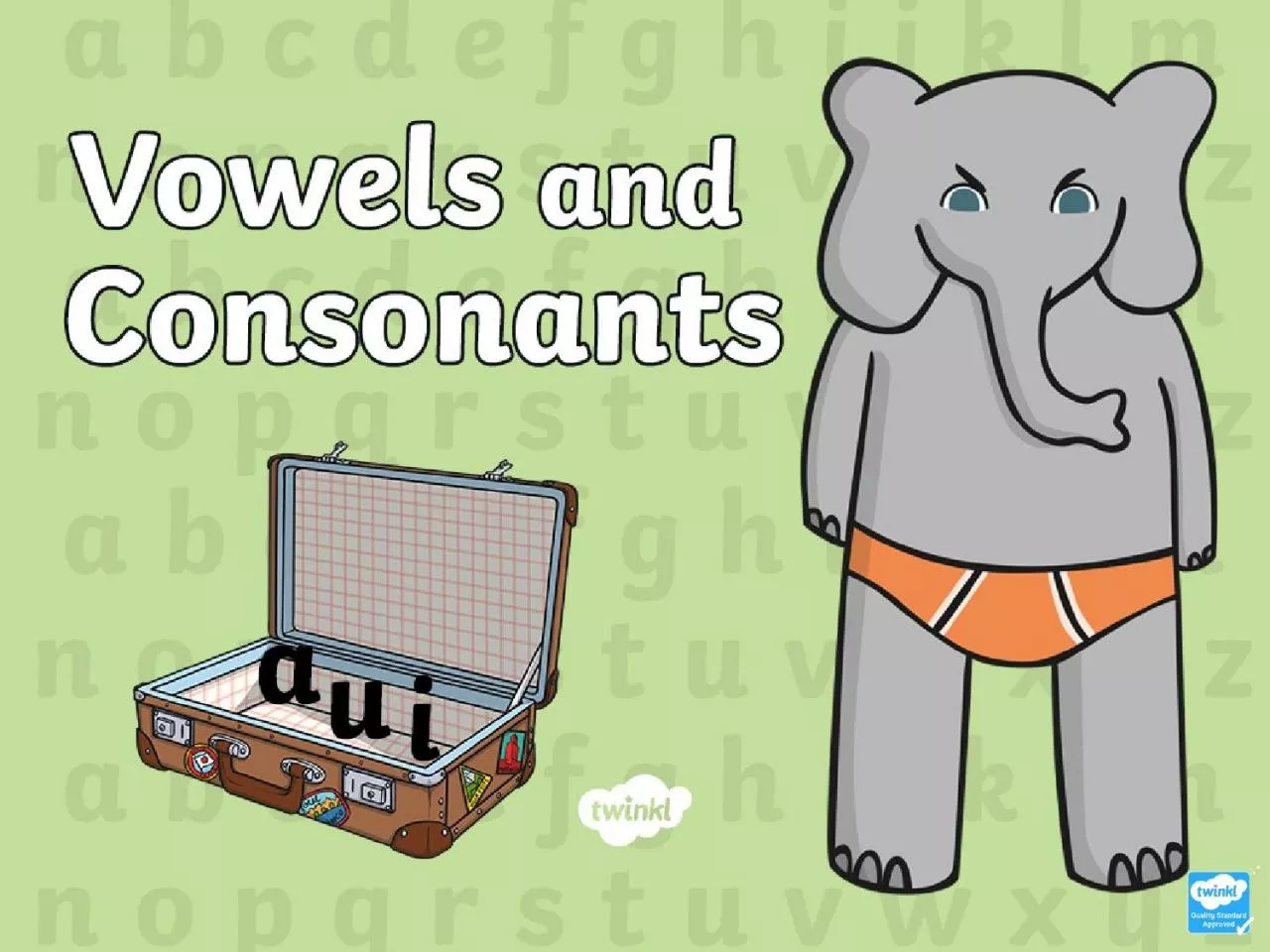 PPT-The five vowels are: Vowels and Consonants