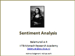 Sentiment Analysis Balamurali