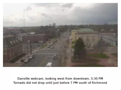 Danville webcam, looking west from downtown, 5:30 PM