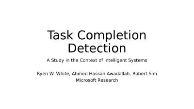 Task Completion Detection