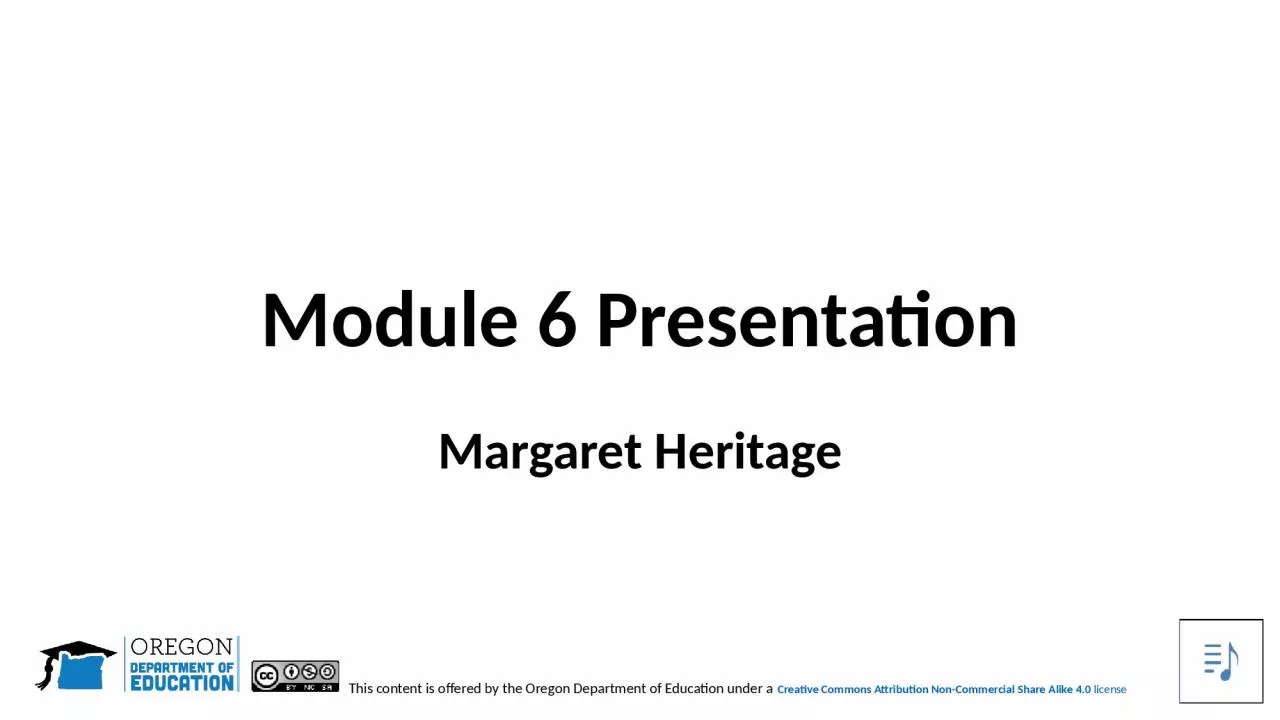 PPT-Margaret Heritage Module 6 Presentation