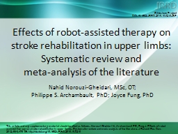 Effects of robot-assisted therapy on stroke rehabilitation in upper limbs: Systematic