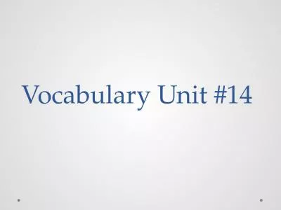 Vocabulary Unit #14 amenable