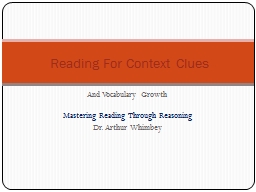 And Vocabulary Growth Mastering Reading Through Reasoning