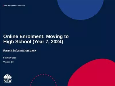 Online Enrolment: Moving to High School (Year 7, 2024)