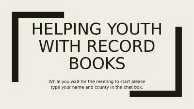 Helping  YOuth  with Record Books