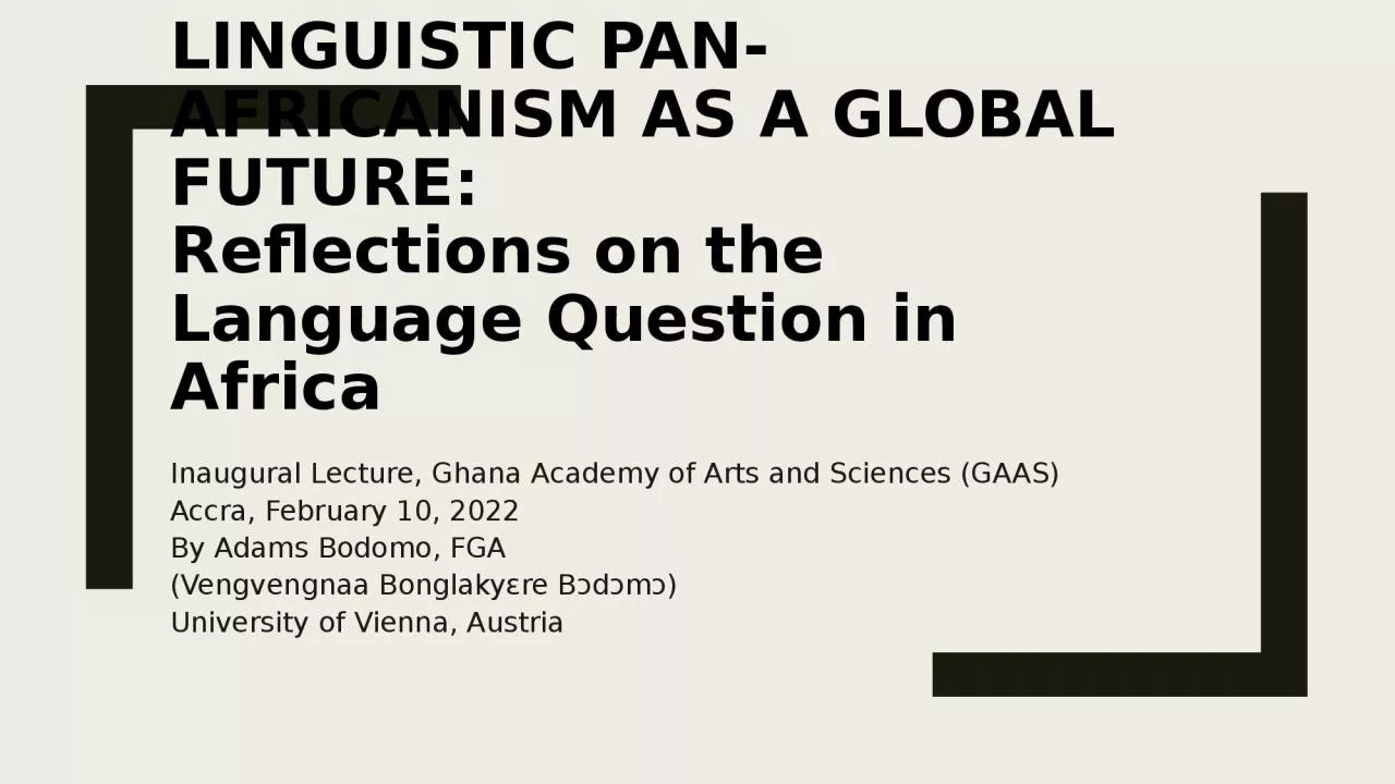 PPT-Linguistic Pan- Africanism