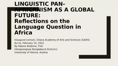 Linguistic  Pan- Africanism