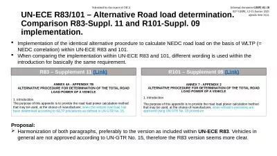 ANNEX 4A - APPENDIX 7B ALTERNATIVE PROCEDURE FOR DETERMINATION OF THE TOTAL ROAD LOAD POWER OF A VE