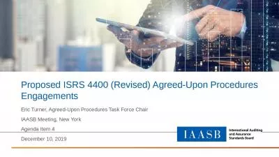 Proposed ISRS 4400 (Revised) Agreed-Upon Procedures Engagements