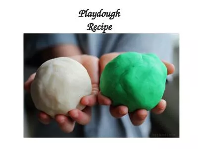 Playdough Recipe You will need…