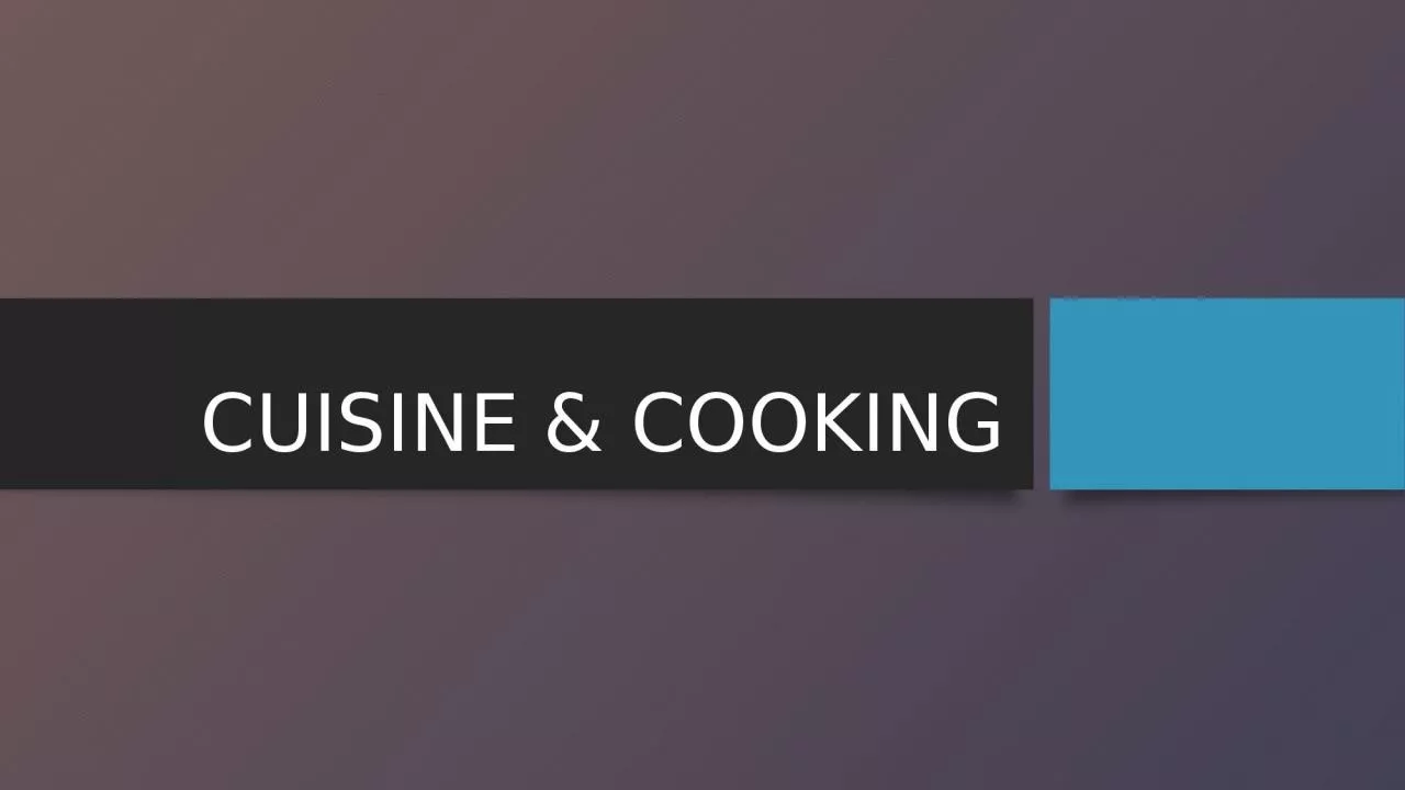 PPT-CUISINE & COOKING Revision: