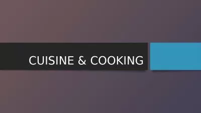 CUISINE & COOKING Revision: