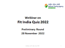 PPT-Webinar on Fit India Quiz 2022