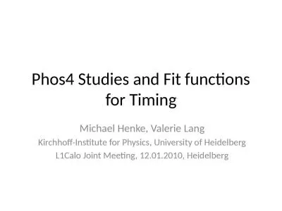 Phos4 Studies  and  Fit