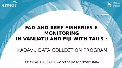 FAD and reef fisheries e-monitoring