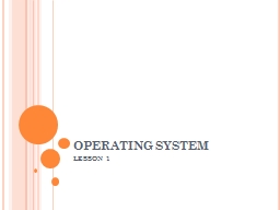 OPERATING SYSTEM LESSON 1