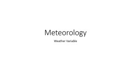 Meteorology  Weather Variable