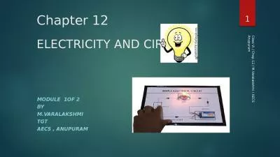 Chapter 12  ELECTRICITY AND CIRCUITS