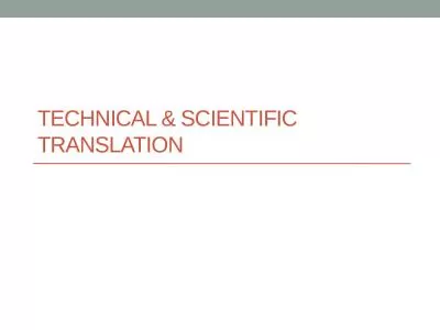 Technical & scientific translation