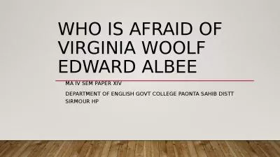 Who is Afraid of Virginia woolf