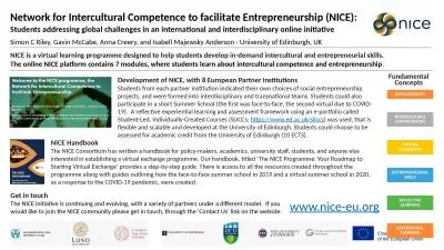 Network for Intercultural Competence to facilitate Entrepreneurship (NICE):