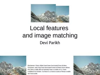 Local features  and image matching