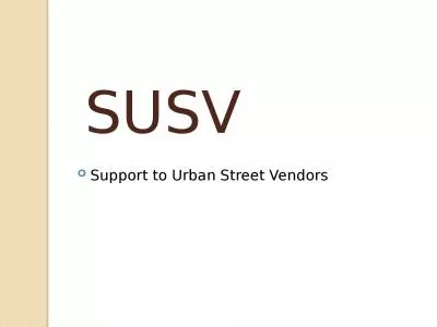 SUSV Support to Urban Street Vendors