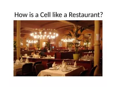 How is a Cell like a Restaurant?