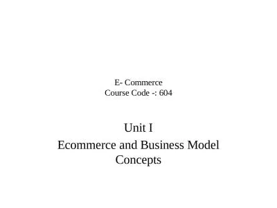 E-  Commerce Course Code -: 604