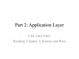 Part 2: Application Layer