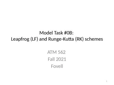 Model Task #0B:  Leapfrog (LF) and