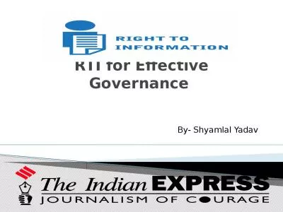 RTI for Effective Governance