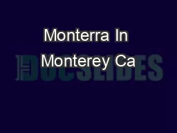 Monterra In Monterey Ca