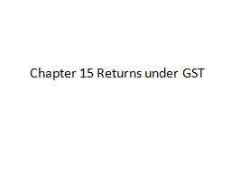 PPT-Chapter 15 Returns under GST