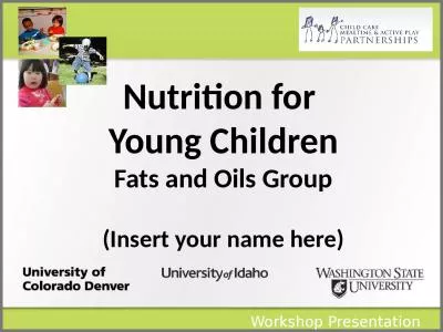 Workshop Presentation Nutrition for