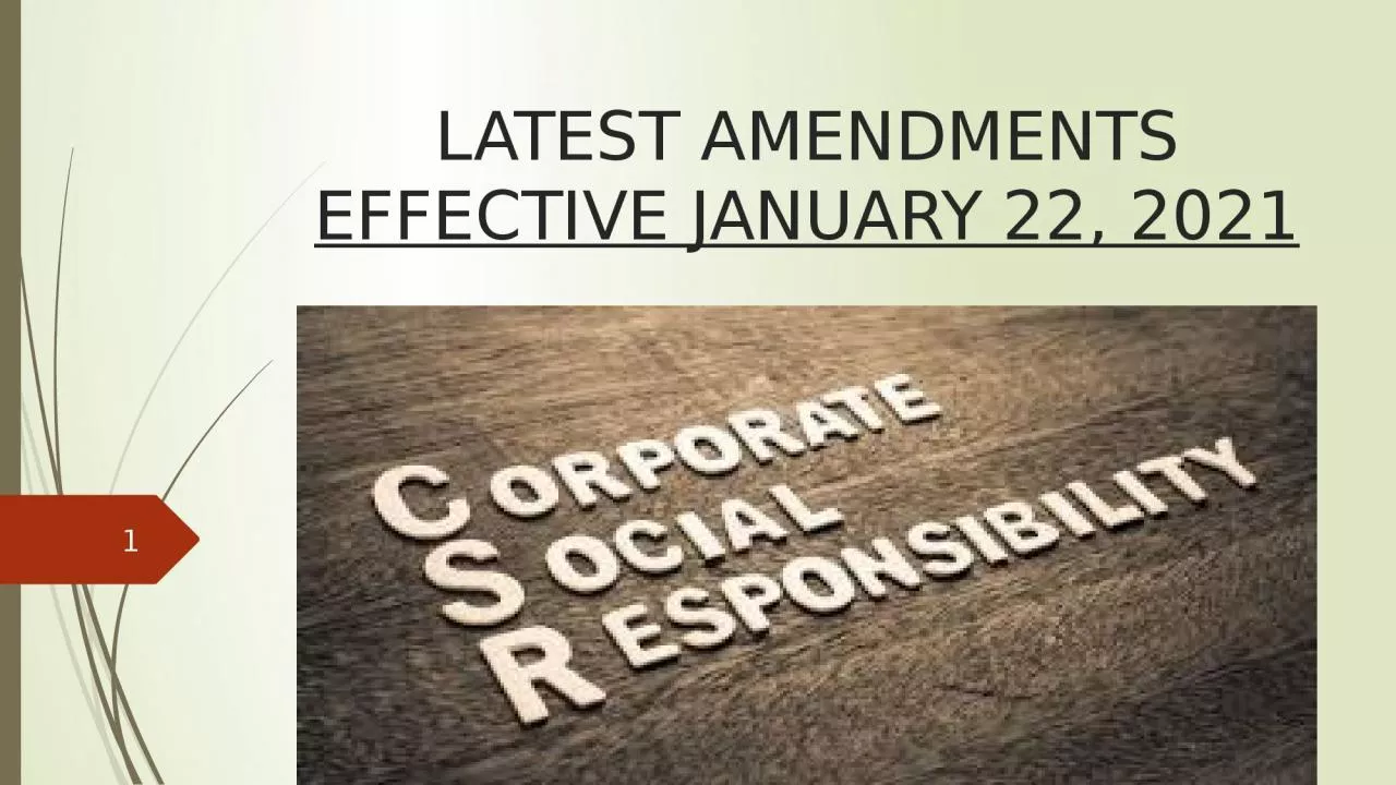 PPT-LATEST AMENDMENTS EFFECTIVE JANUARY 22, 2021