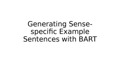 Generating Sense-specific Example Sentences with BART