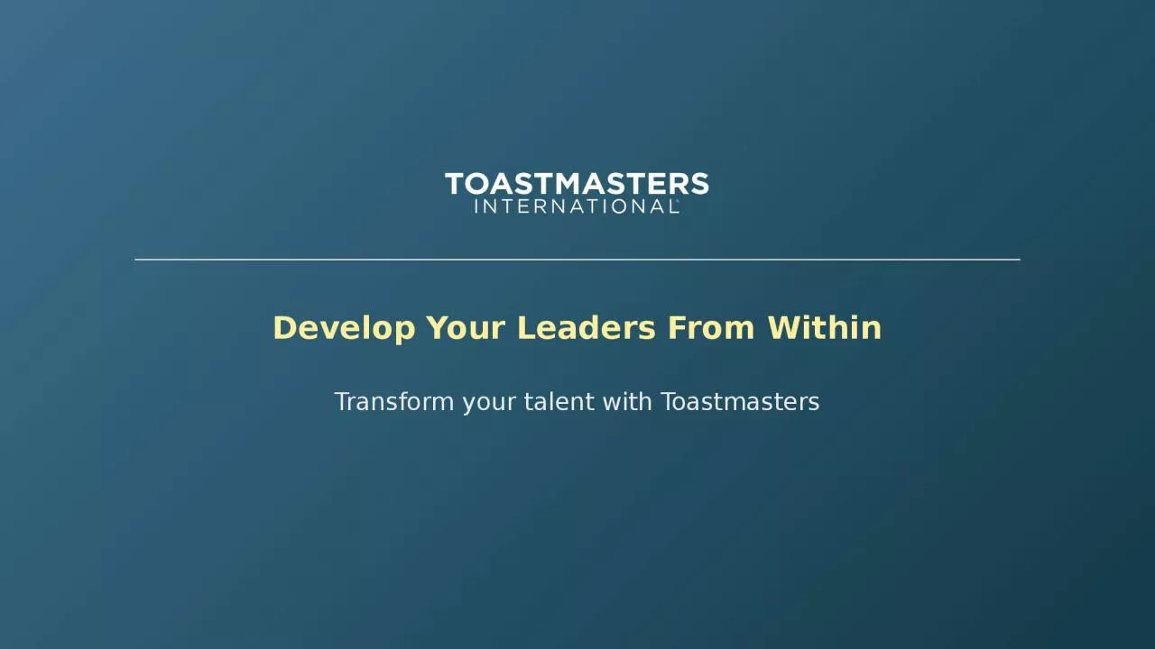 PPT-Develop Your Leaders From Within