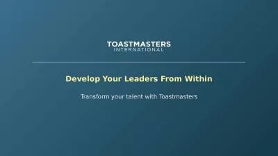 Develop Your Leaders From Within