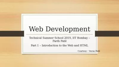 Web Development Technical Summer School 2019, IIT Bombay – Parth Patil