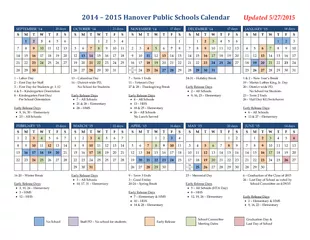 2015 Hanover Public Schools CalendarUpdated /2015
