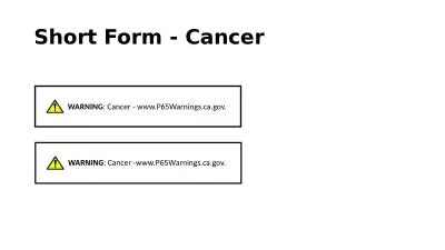 Short Form - Cancer WARNING