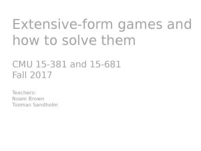 Extensive-form games and how to solve them