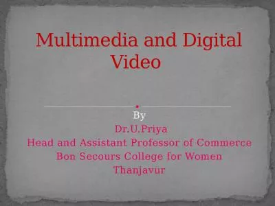 By  Dr.U.Priya Head and Assistant Professor of Commerce